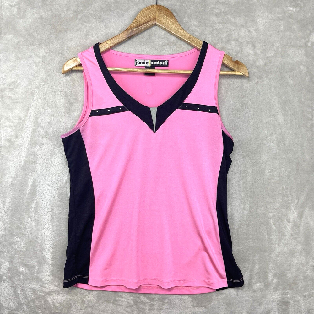 Jamie Sadock Pink Tank Top Size Medium Studded Golfcore Y2K Mean Girls *flaw*